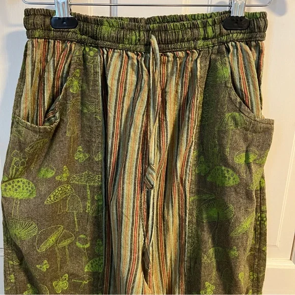 Siddhartha Made in Nepal 100% Cotton Harem Lantern Pants Small Hippie Festival - Picture 3 of 12